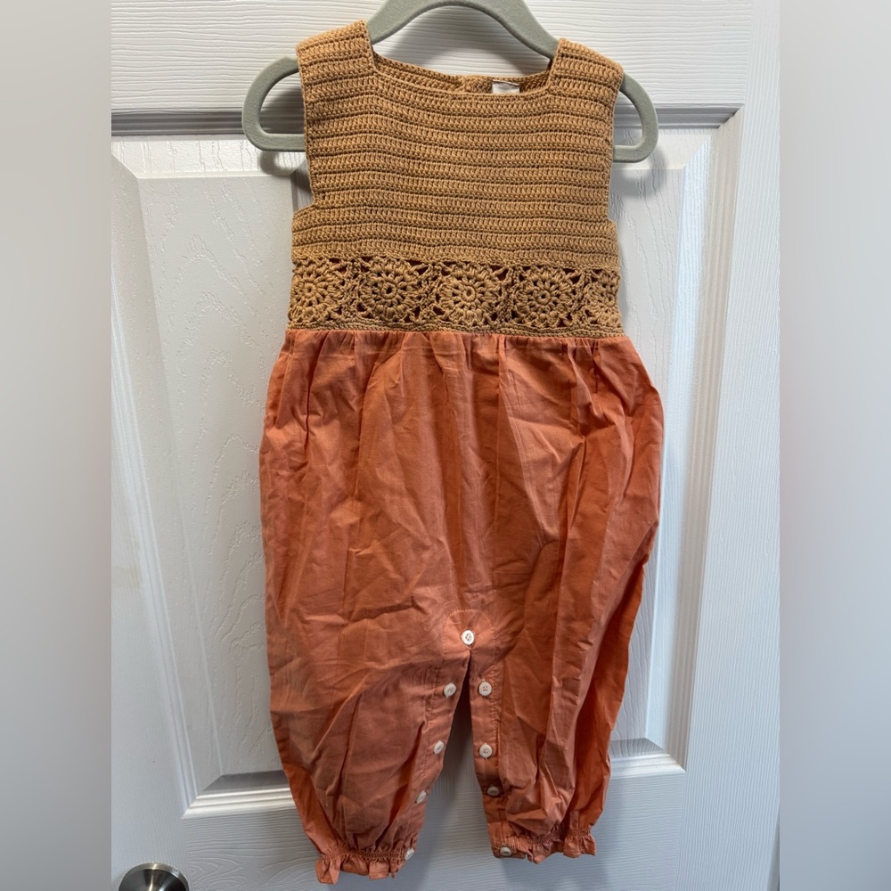 Kate Quinn Brown and Orange Knit Romper